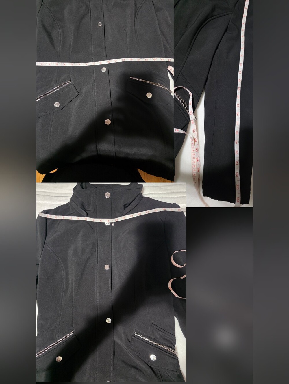 Guess Women's Black Softshell Fleece Lined Lace-Up Coat Jacket XL - Picture 9 of 9
